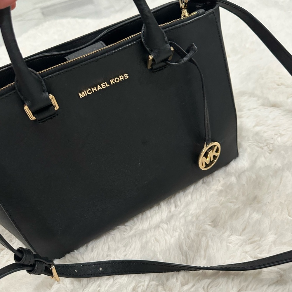 Michael Kors Black Satchel – Gold Hardware – Excellent Condition